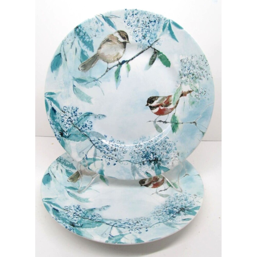 222 Fifth "Tilly" Set Of Two 8 5/8" Salad Plates Excellent Condition